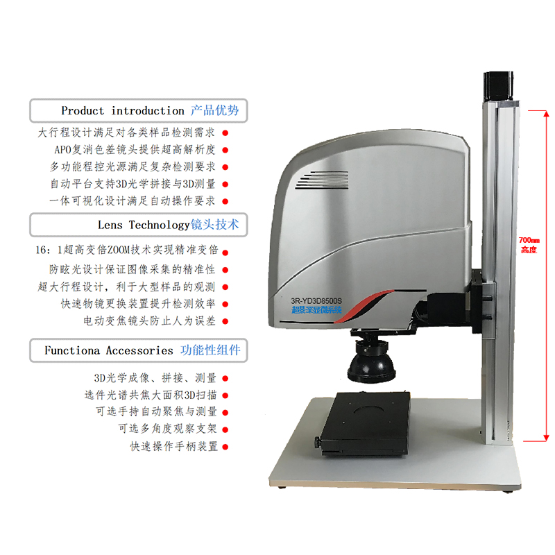 构建3D模型/超景深放大 /用于考古深度研究 3R- YD3D8500S 采集/发现/三维测量50x 可达3600倍放大