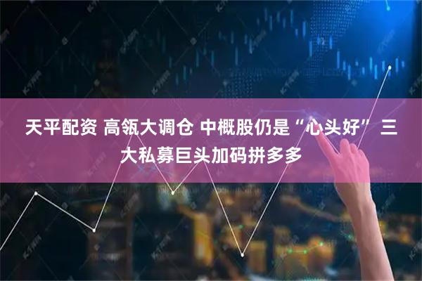 天平配资 高瓴大调仓 中概股仍是“心头好” 三大私募巨头加码拼多多