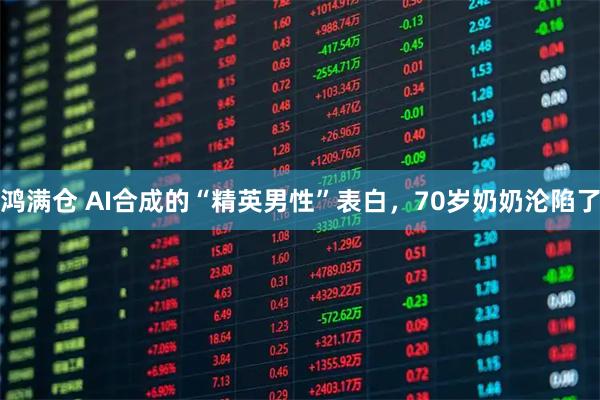 鸿满仓 AI合成的“精英男性”表白，70岁奶奶沦陷了